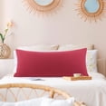thumbnail image 2 of PiccoCasa Brushed Microfiber Pillowcase Body Pillow Pillowcase, Jumbo Burgundy, 2 of 9