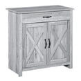 thumbnail image 1 of HOMCOM Buffet de Style Ferme, Armoire Buffet avec Porte de Grange, Grain Gris, 1 of 10