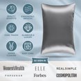 thumbnail image 4 of Bare Home Satin Pillowcase Set - Luxury Pillowcases - Soft and Smooth - Breathable - Zipper Closure - Standard, Gray, 4 of 8