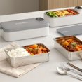 thumbnail image 4 of XIPYYKM 900ml Heated Lunch Box, Portable Rechargeable Lunch Box with 304 Stainless Steel Container, Adjustable Temperature Display & Dry Insulation for Office, Travel, Outdoor, 4 of 9