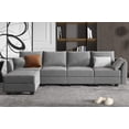 thumbnail image 1 of HONBAY Modular Sectional Couch with Reversible Chaise L-Shape Sofa 4-Seat Couch, Grey, 1 of 6