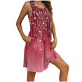 thumbnail image 2 of Ovzne Robes Grande Taille pour Femmes aux Formes Robe pour Femme Femmes Imprimé avec Poches Chemises de Nuit Sans Manches Vêtements de Nuit Chemise de Nuit à Plis devant Col Rond Nuisette Robe Maxi Grande Taille Pr, 2 of 5