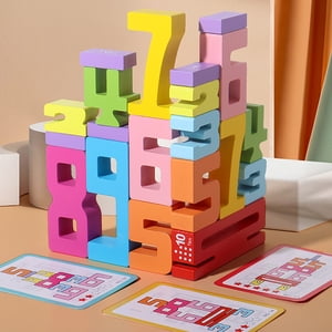 LSLJS 10PCS Alphabet Puzzles, Puzzle en bois pour les tout-petits, Pijoux en nombre pour les enfants, Jouets de puzzle pour l'apprentissage précoce des enfants, Cadeau pour les filles Garçons, Jouet d'apprentissage pour les jeunes enfants