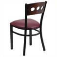 thumbnail image 3 of Flash Furniture Hercules Upholstered Restaurant Dining Chair in Walnut and Burgundy, 3 of 4