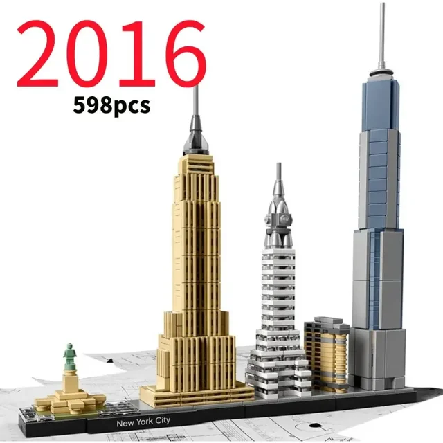 LEGP 2016-2022 Architecture Skylines Collectible Series Of Building Blocks Kit, Collectible Architecture Model Set For Adults,21028