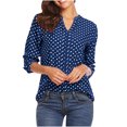 thumbnail image 1 of CEHVOM Chandail Blouse à Manches Longues à Col en V pour Femmes, Décontracté et Confortable, à Pois Imprimés, Liquidation, 1 of 6