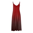 thumbnail image 4 of Tumotour Robes d'Été pour Femmes, Camisole Trapèze Longue et Fluide, Robe Maxi à Col en V Sans Manches à Bretelles Spaghetti, Robe Soleil Évasée à Volants Bohème Imprimée pour Plage, Sorties, Fête, Rendez-Vous, Vacances, 4 of 4