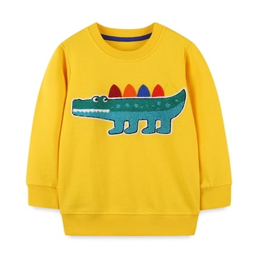 Fgnfyis Baby Boys and Toddler Boys Long Sleeve Graphic T Shirt No Hoodie for Boys Toddler Boy Sweatshirt 6-7 Years Yellow