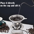 thumbnail image 4 of WIFKLSIIPG Égouttoir à Café pour Infusion Manuelle Réutilisable en Acier Inoxydable Filtre à Café pour Infusion Manuelle Sans Papier Passoire à Café pour 1 4 Tasse avec Base (Argent), 4 of 6