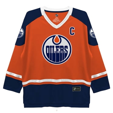 NHL Edmonton Oilers Mens Long Sleeve Deluxe Fans Jersey Sweater
