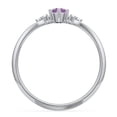 thumbnail image 4 of Birthstone Oval Ring with Shoulder Accents - Amethyst (February), 4 of 5