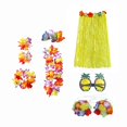 thumbnail image 3 of Ensemble de Costume Jupe Hawaïenne Tropicale Lunettes Accessoire Ajustable Extensible Femmes 60 cm, 3 of 8