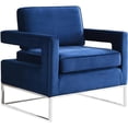 thumbnail image 1 of Meridian Furniture Noah Navy Velvet Accent Chair, 1 of 9