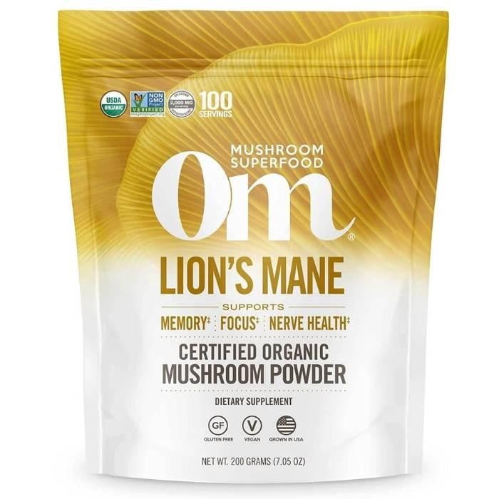 Om Mushroom Superfood - Lion's Mane Organic Mushroom Powder, 30 Servings