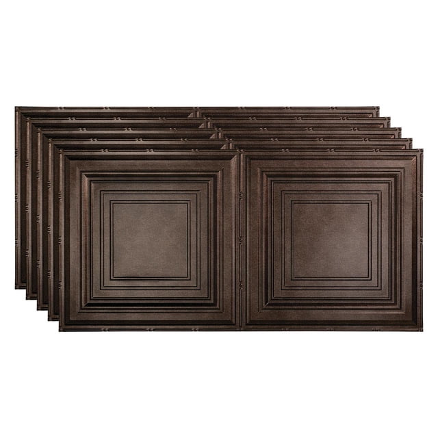 Fasade Decorative Vinyl Ceiling Panel 2ft x 4ft 5 Pack Water- and corrosion-resistant