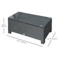 thumbnail image 3 of Outsunny Rattan Coffee Table, Patio Side Table, Hand-woven Wicker Furniture with Tempered Glass Top Outdoor Garden Patio, Black, 3 of 10