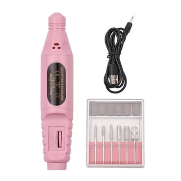Trousse de Vernis pour Perceuse Électrique 20000 Tr/min Rechargeable par USB 500 mAh Stylo pour Perceuse Manucure Pédicure avec 6 Embouts de Perceuse pour Usage à la Maison et en Salon