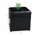 thumbnail image 2 of Costway Cube Ottoman Pouffe Storage Box Lounge Seat Footstools w/ Hinge Top black, 2 of 10