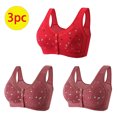 thumbnail image 3 of Bigersell Bras for Soutiens-Gorge pour Femmes Âgées à Fermeture devant, Lot de 3, Couverture Complète, Style R-42, Soutiens-Gorge Rembourrés Respirants, Paquet R-42-red, 3 of 9