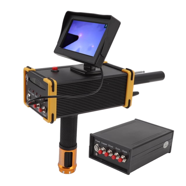Metal Detector for Adults, 15m Deep Metal Detector with GR8000 Screen Yellow Edge, Scanner Device Search Range 1000m, Precise Positioning, Microcomputer Control