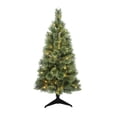 thumbnail image 2 of Élégant sapin de Noël Cashmere Holiday Time pré-éclairé à DEL multicolore de 4 pi, vert, 2 of 6
