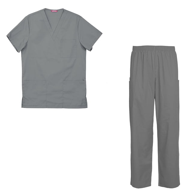 Men's Scrubs Set Scrub Top and Pants Scrubs Set