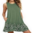 thumbnail image 1 of Women‘s Plus Size Sleeveless Swing Mini Dresses Summer Beach A Line Sundress, 1 of 3