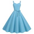 thumbnail image 1 of Robes d'Été pour Femmes Décontractées Sans Manches Femme au Foyer Soirée Bal Robe d'Été Mode Unie Bleu Ciel G, 1 of 5