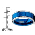 thumbnail image 4 of Men Tungsten Blue Wedding Band Hammered Ring Comfort-Fit 8MM Silvertone, 4 of 4