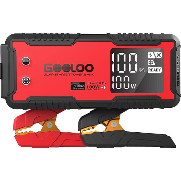 GOOLOO GT4000S Car Jump Starter 4000A 12V Jump Pack for 10L Diesel and 12L Gas Engines, 100W Two-Way Fast-Charging Portable Car Battery Booster Box SuperSafe