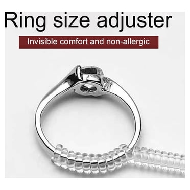 Trayknick 5Pcs/Set Ring Size Adjuster Invisible Soft Texture Comfortable Wearing Jewelry Guard Spiral Silicone Tightener for Loose Rings 3 mm,Circle