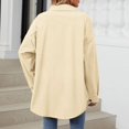 thumbnail image 4 of RXIRUCGD Mode Femme Couleur Unie Manches Longues Col à Revers, Beige, Taille : 2TG, 4 of 9