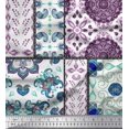 thumbnail image 1 of Soimoi Rayon Crepe Fabric Mandala & Paisley Patchwork Printed Fabric 1 Yard 46 Inch Wide, 1 of 3
