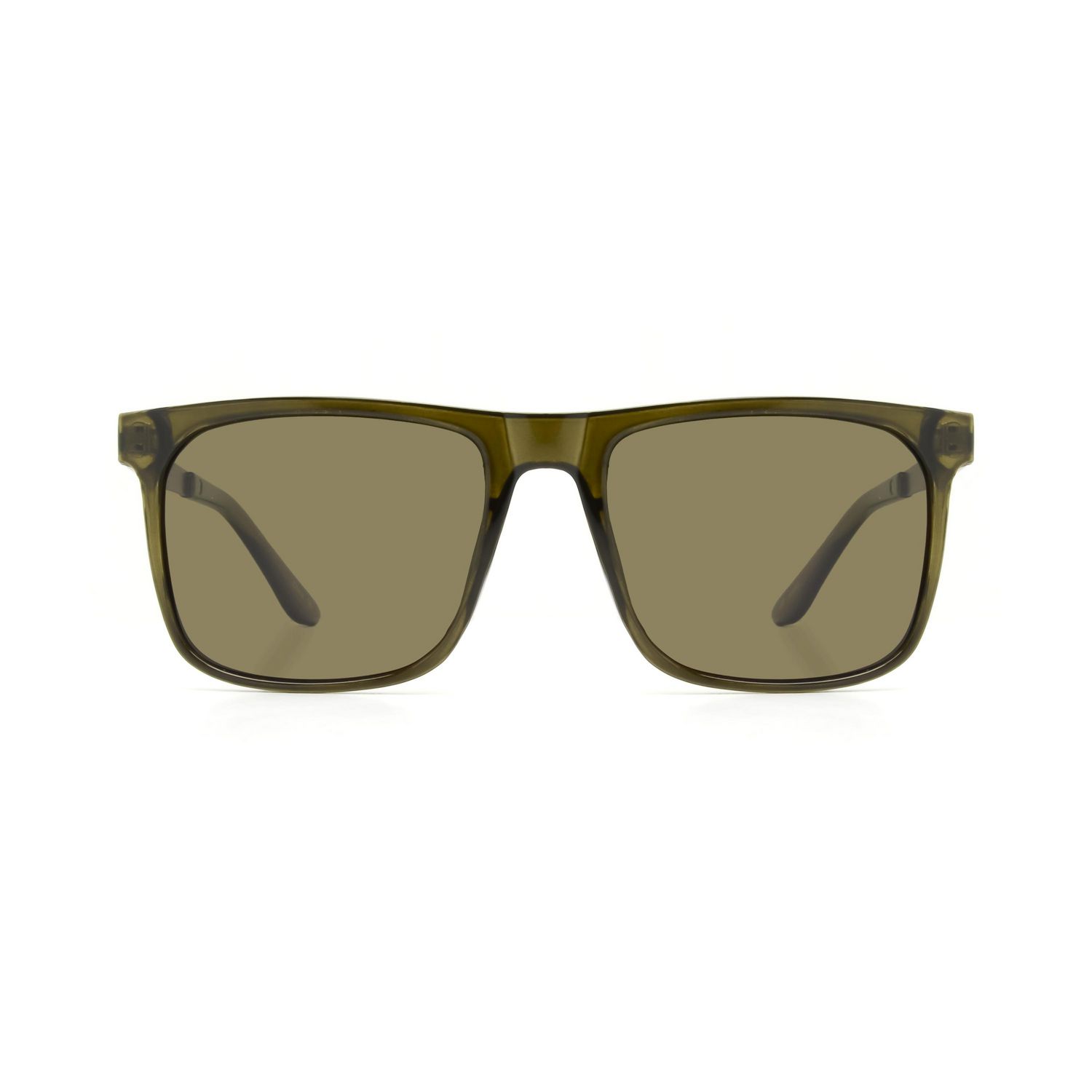 Lunettes de soleil carrées polarisées olive pour homme George