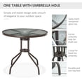 thumbnail image 4 of Outsunny Ensemble de Salle à Manger de Patio 6 Pcs avec Parasol Table Ronde Chaises Pliantes, 4 of 10