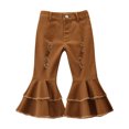 thumbnail image 1 of BOBOGOJP Girls Pull On Jogger Girls' Slim Boot-Cut Stretch Jeans Coffee 2-3 Years, 1 of 5