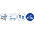 thumbnail image 2 of Darling Souvenir It's A Boy Stickers Candy Chocolate Labels 190 Pcs Party Fabor-White & Blue, 2 of 2
