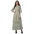 thumbnail image 1 of Moomaya Printed High Low Crop Top Kurti Palazzo Set Ethnic Indian Clothing Set For Womens, 1 of 8