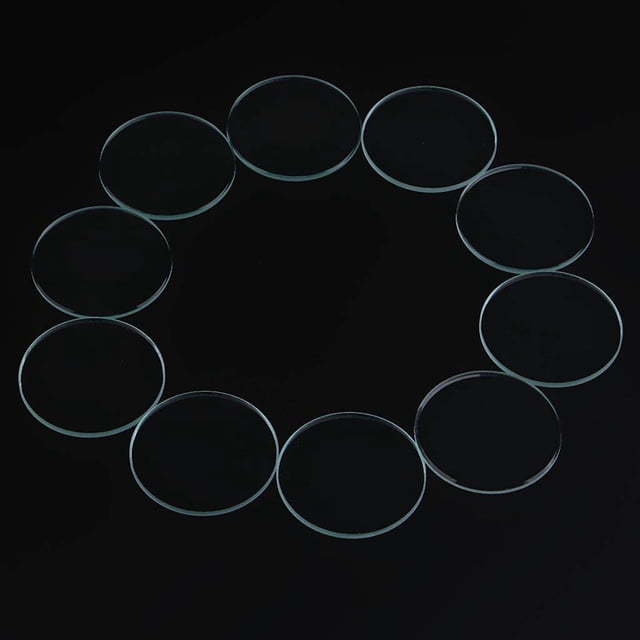 pitrice 10pcs 1mm Thick Clear Flat Mineral Glass Watch Replace Part Watchmaker 31.5