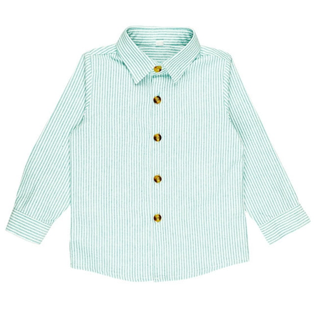 LSLJS Longues Chemises à Manches pour Garçons Tout-Petits Enfants Bébé Chemise Décontractée à Boutons Haut Col Rabattu Chemise Habillée Cadeaux pour Enfants