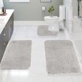 thumbnail image 1 of Dvkptbk Solid Color Bath Mats 3 Set Bathroom Rugs For 3 Pcs Toilet Mats Universal Soft Comfortable Water Absorption Non-Slip Thick Machine Washable Easier To Dry Dark, 1 of 8