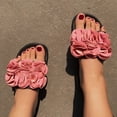 thumbnail image 4 of LSLJS Mode Femmes Décontracté Grandes Fleurs Sandales Plates Chaussures Flip Flop, Pantoufles pour Femmes, 4 of 9