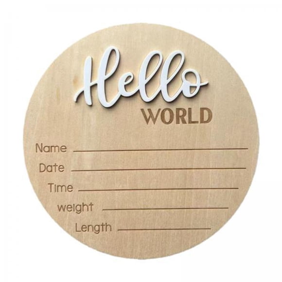 Bunblic 2xNewborn Announcement Sign Hello Word Sign for Party Decoration New Mom Gift White 2 Pcs