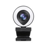 Live Webcam 1080P Full HD with Dual Microphones and Ring Light, USB Webcam for Laptop YouTube OBS Live