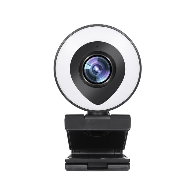 Live Webcam 1080P Full HD with Dual Microphones and Ring Light, USB Webcam for Laptop YouTube OBS Live