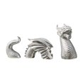thumbnail image 3 of Almencla Three Section Dragon Sculpture Craft Landscape Ornament for Courtyard Garden Silver, 3 of 8