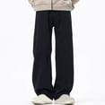thumbnail image 1 of RKSTN Mens Pants Plush Thick Jeans With Elastic Drawstring Loose Oversized Straight Leg Pants Long Pants Soft Comfortable Workout Pants, 1 of 5