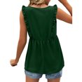 thumbnail image 4 of Timegard Tank Tops for Women Ruffle Sleeveless V Neck Tunic Tops Casual Summer Fashion Solid Color, 4 of 7
