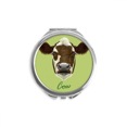 thumbnail image 1 of Brown-and-White Domestic Dairy Vache Animal Main Compact Miroir Rond Portable Poche Verre, 1 of 3