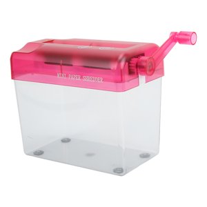 Dewin Déchiqueteuse manuelle, entièrement transparente Mini Shredder, polyvalence, couleurs assorties